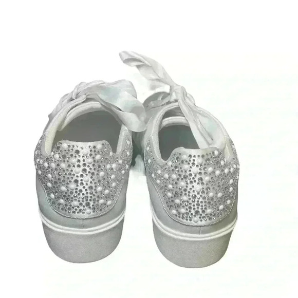 Neutralizer Morrison Bliss Bridal Sneakers White Lace-Up Size 10W Pearls Gems - Picture 7 of 7